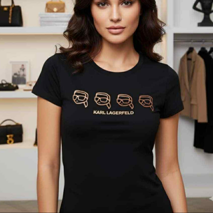 Тениска с розов злато принт KL47