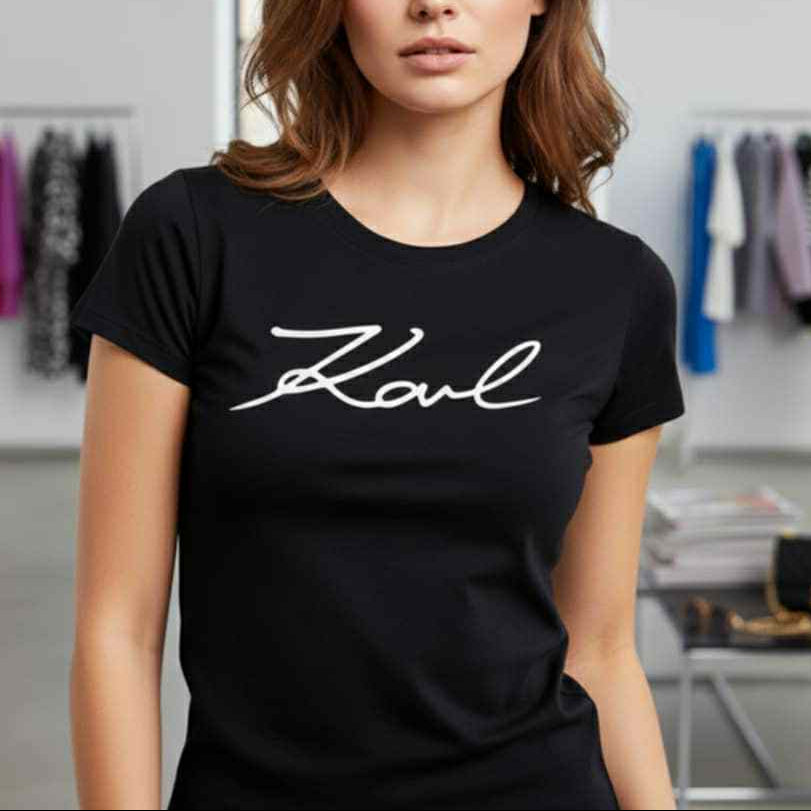 Тениска с велурен принт KL48