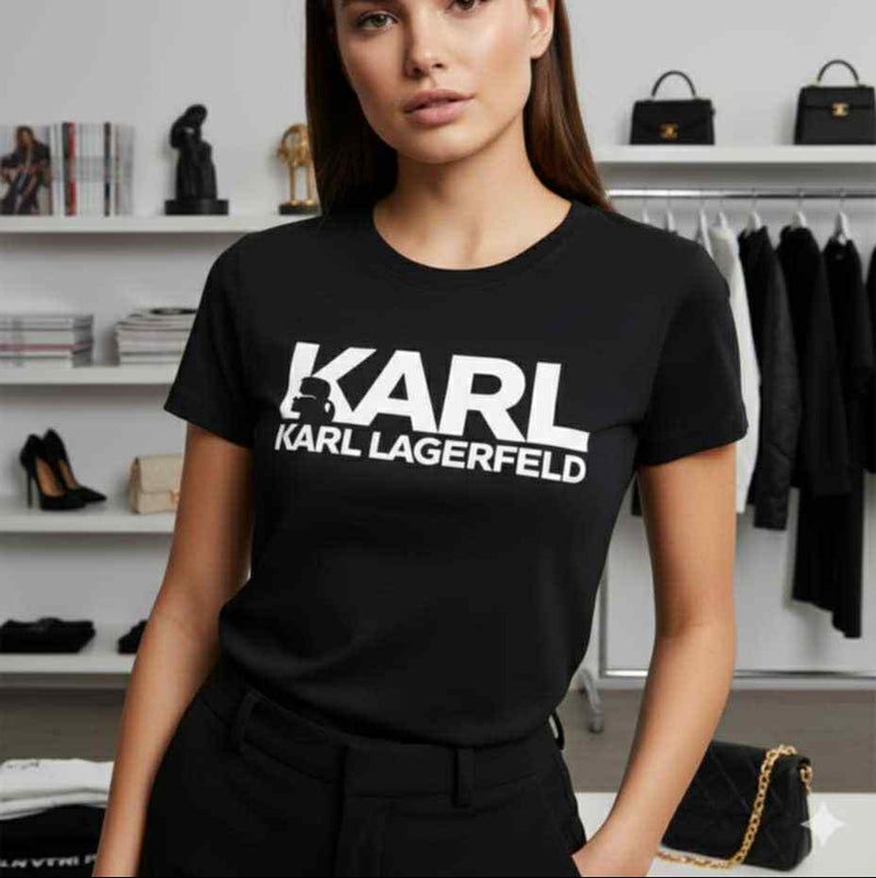 Тениска с велурен принт KL51 - FashionVibe