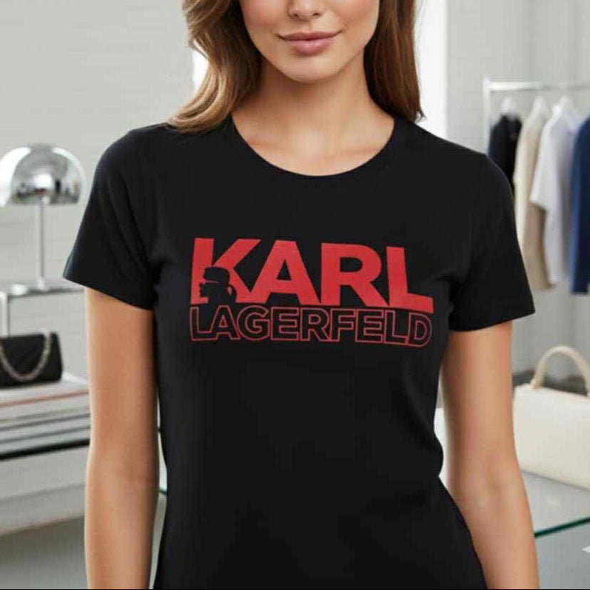 Тениска с велурен принт KL56