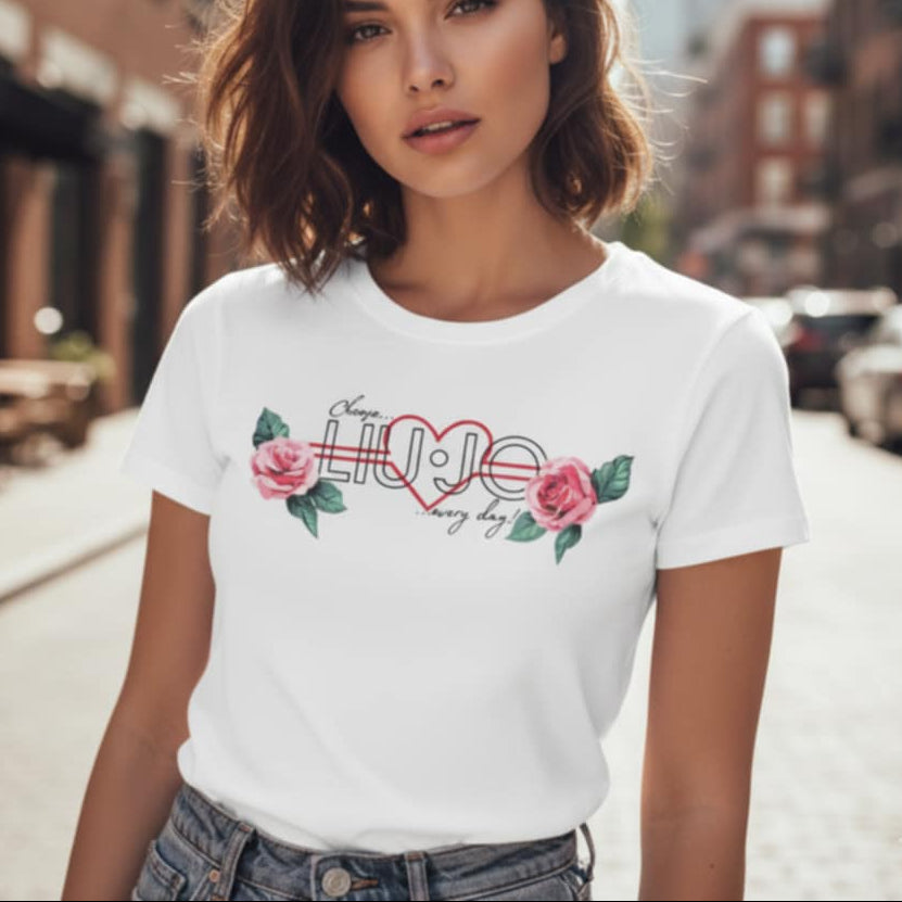 Тениска с принт LJ3006 - FashionVibe