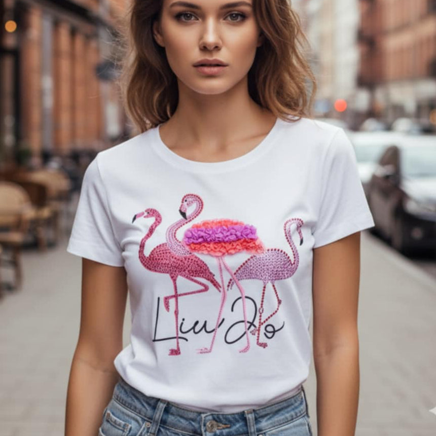 Тениска с принт LJ3014 - FashionVibe