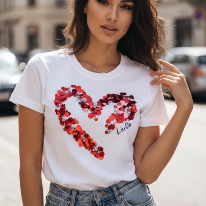 Тениска с принт LJ3017 - FashionVibe