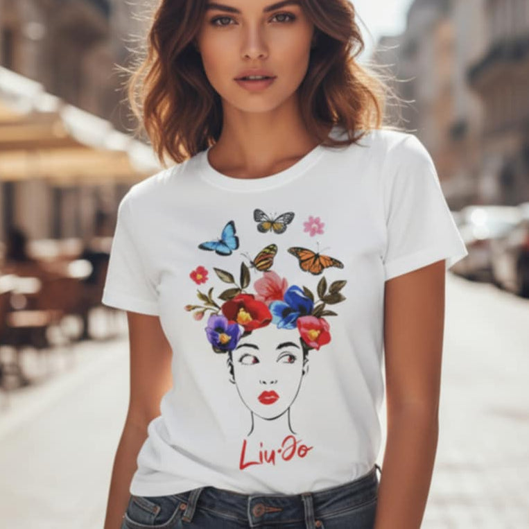 Тениска с принт L3019 - FashionVibe