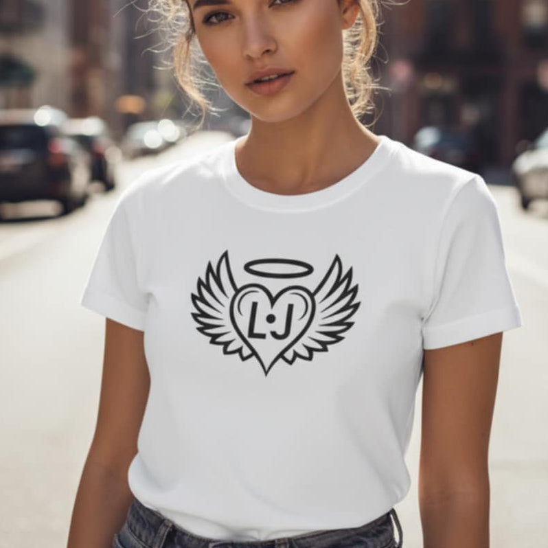 Тениска с велурен принт LJ3031 - FashionVibe