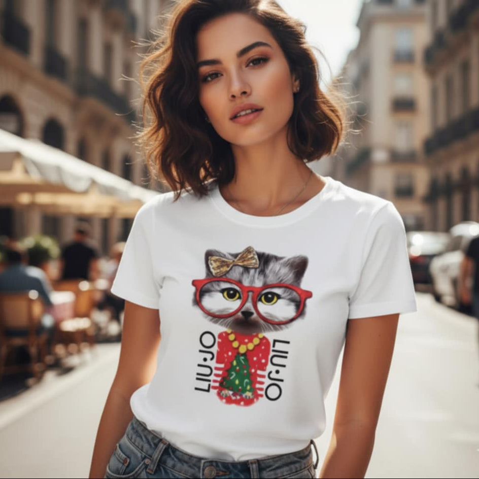 Тениска с принт LJ3048 - FashionVibe