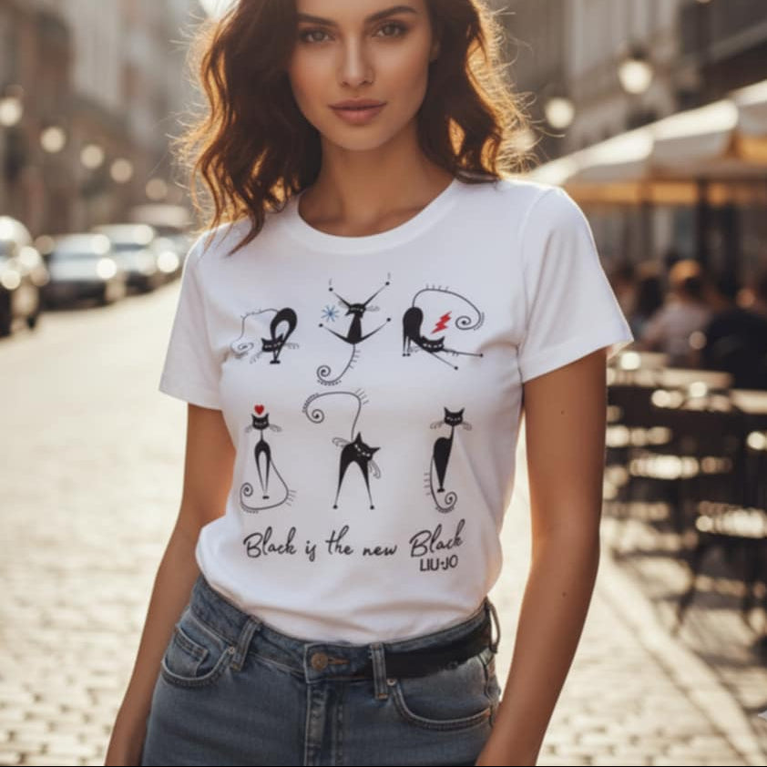 Тениска с принт LJ3057 - FashionVibe