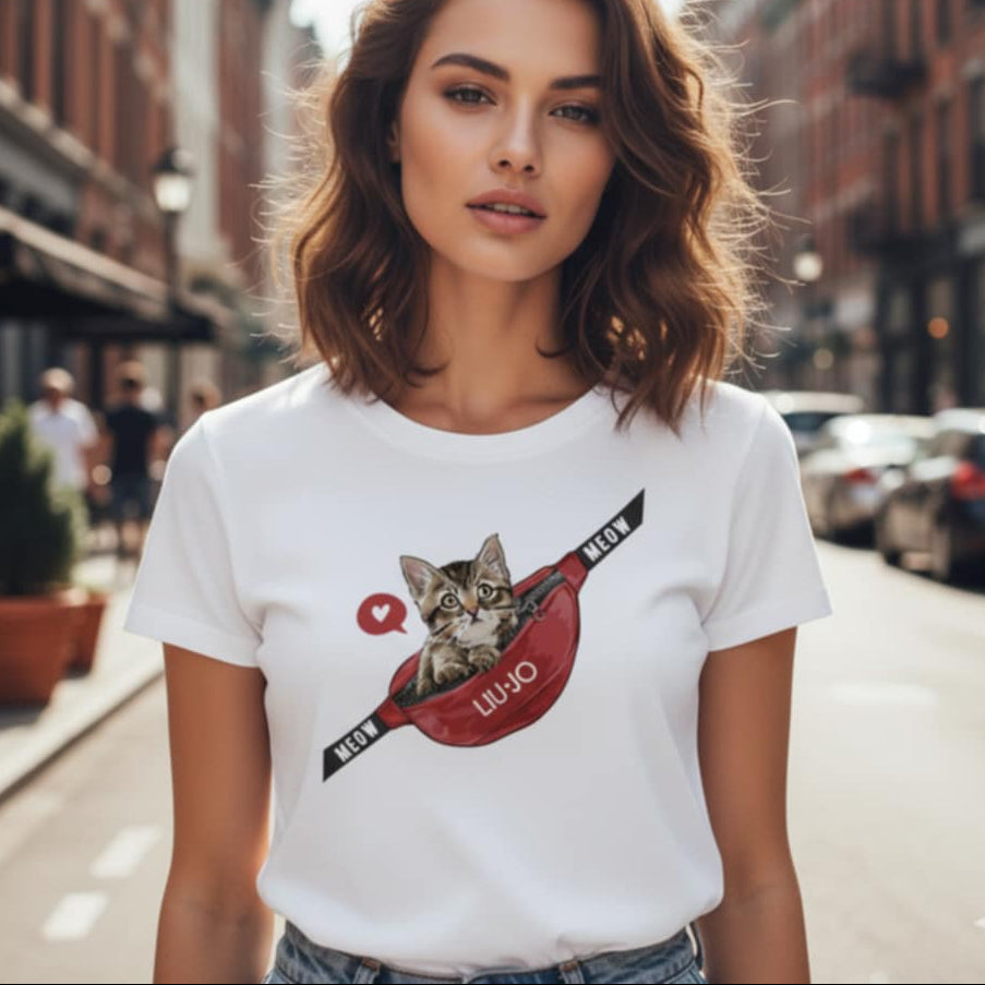 Тениска със сребърен принт LJ3063 - FashionVibe