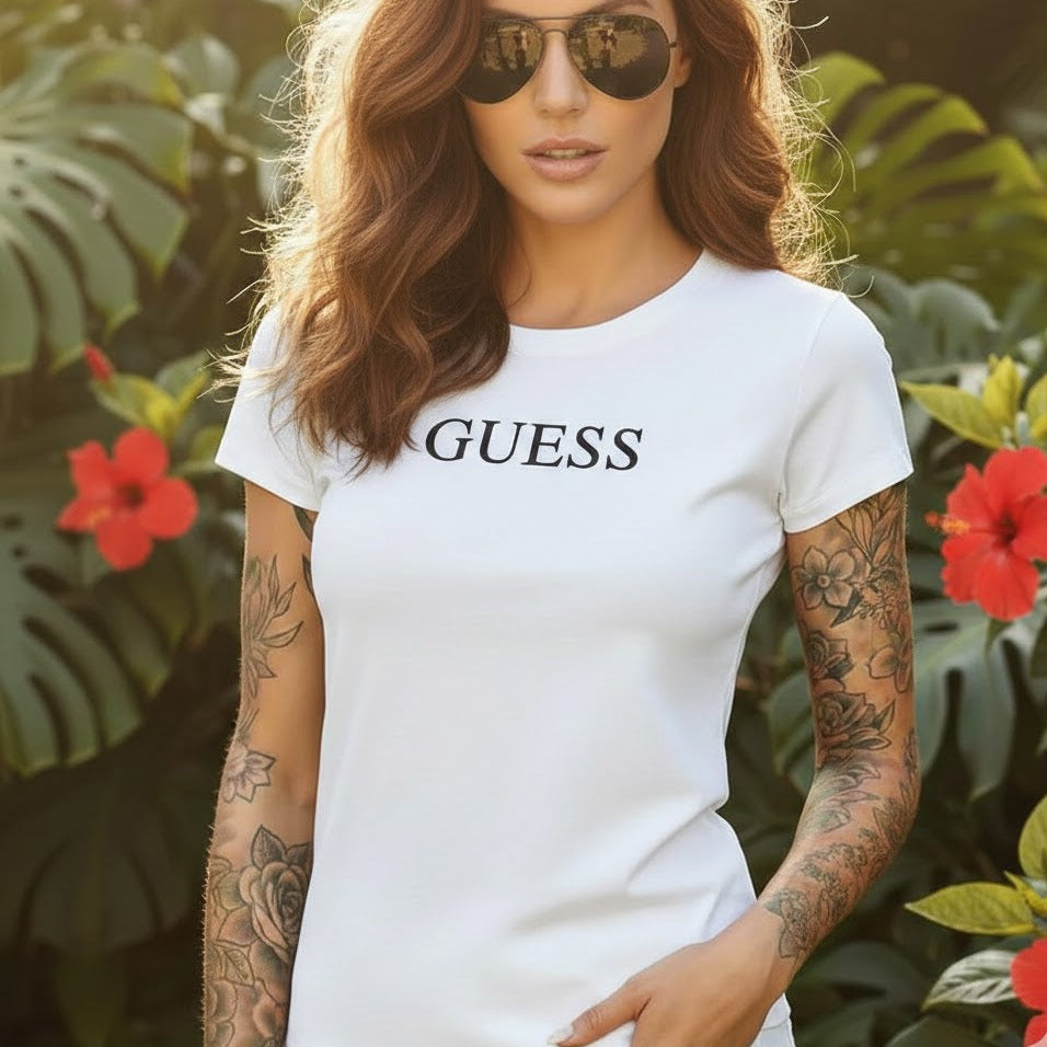 Тениска с велурен принт GS2008 - FashionVibe