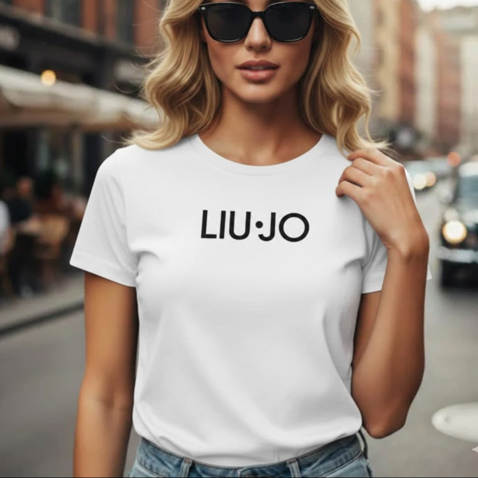 Тениска с велурен принт LJ3068b