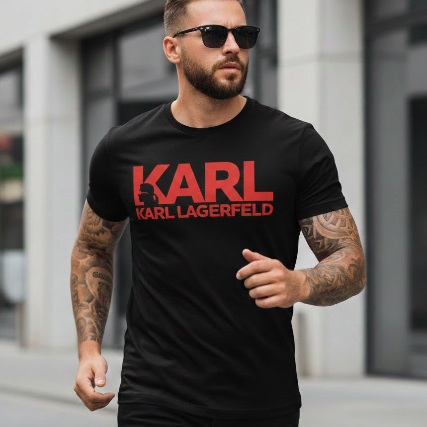 Мъжка тениска с велурен принт 34