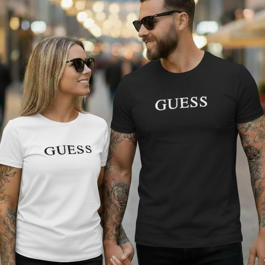 Тениски за двойки с велурен принт 65