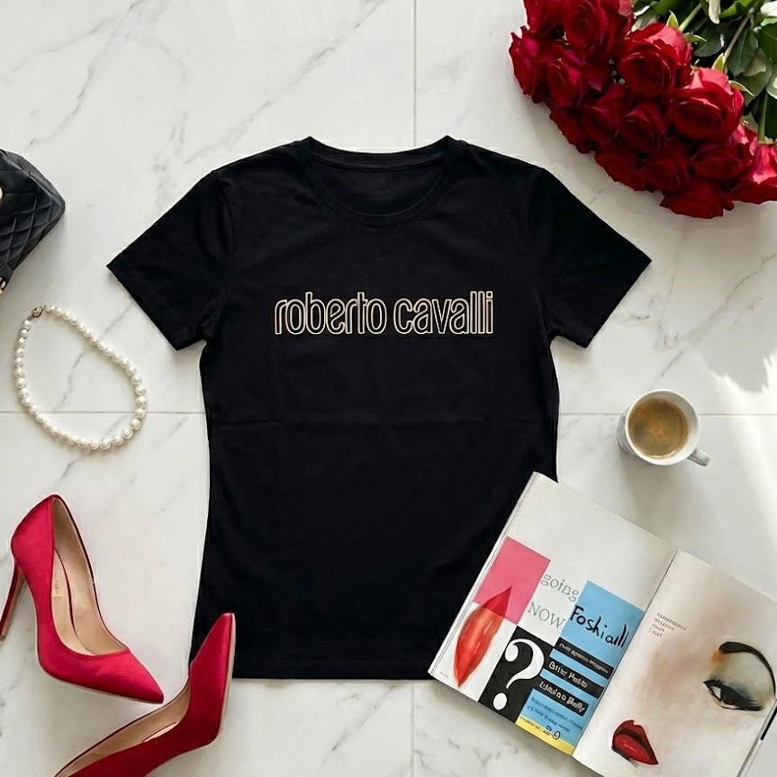 Тениска със златен принт CV06